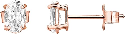 PAVOI 14K Gold Plated Sterling Silver Cubic Zirconia Stud Earrings for Women