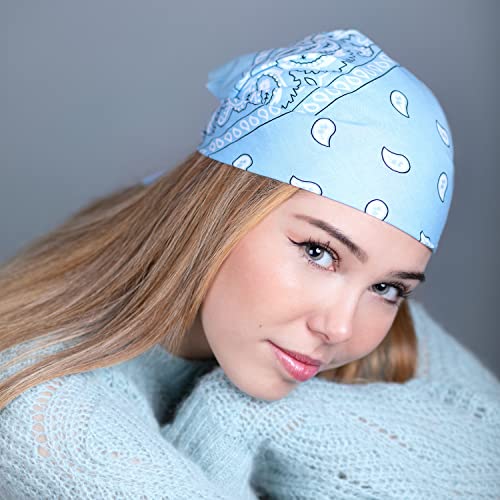 Karl Loven Bandana Rot 100% Baumwolle Premium-Qualität für Damen Herren Halstuch Kopftuch original Paisley Muster Headwear Haar Schal Ansatz Handgelenk Kopf Biker
