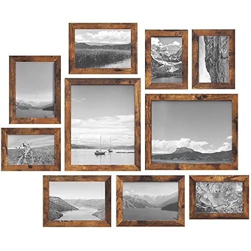 SONGMICS Collage Picture Frames, Set of 10, Glass