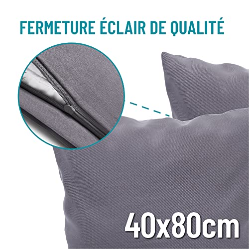 Dreamzie Pillowcases (Set Of 2) - Anthracite - For Pillows 40 x 80 cm - 100% Cotton Jersey - Cotton Pillowcase - Pillow Cover For Bed - Pillowcase Pillow -Pillow Protector Resistant and Hypoallergenic - Image 2