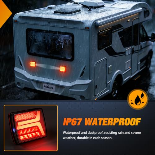 Image of Nilight Magnetic Trailer Towing Light Kit 2PCS 58LED Wireless Rechargeable