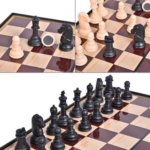 Image of 11x11 Inch Plastic Magnetic Chess Board Set | Foldable & Portable Chess Board Set with Strong Magnetic Pieces for Travel, Learning & Kids Use (11x11 Inch)