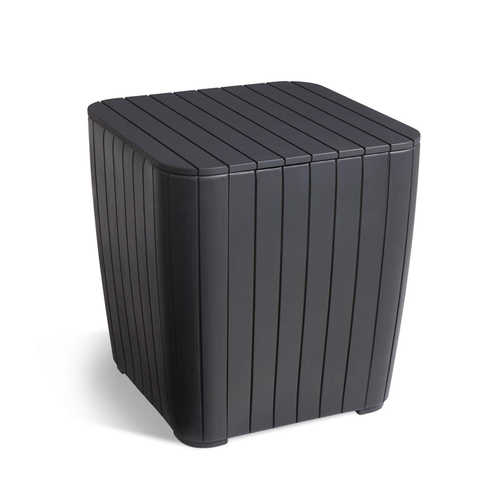 Keter Resin Luzon Outdoor Table with Extra Hidden 10 Gallon Storage for Cushions and Patio Decor, Ma