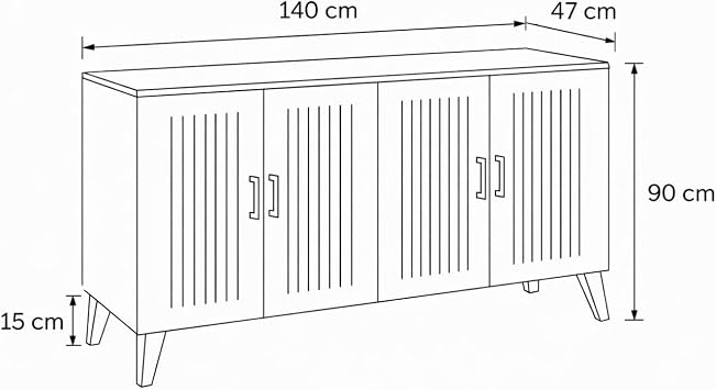bangu Kahve Köşesi Dolabı Çok Amaçlı Dolap (Derinlik 47 cm) Raflı Mutfak Dolabı BKDM006 (ÜST ATLANTİK, 140 CM)