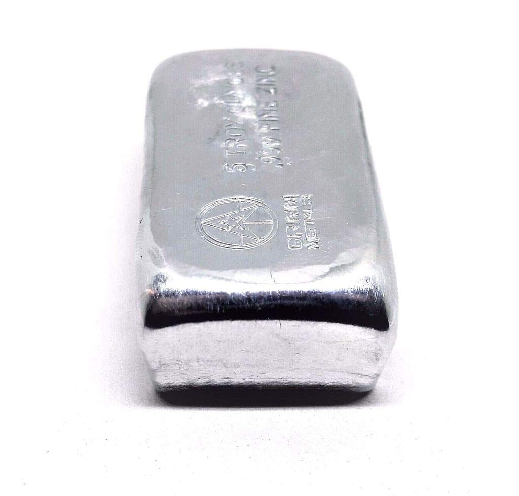 Precious & Valuable metals / Zinkbarren Sammlung: 5 Unzen Zinkbarren Zn, 155 bis 160 Gramm