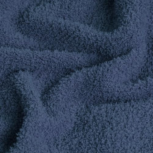 Jooja, gestrickte gemütliche Bettdecke, plüschig, flauschig, weich, Queen Size, luxuriöse Bettdecke, 229 x 229 cm, Marineblau – Ansicht 3
