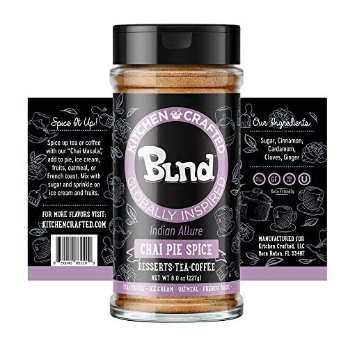 Kitchen Crafted - BLND Indian Allure Chai Spice, Traditional Masala Chai Indian Spices, Use for Masala Chai Tea, Spice Cake, Chai Snacks, 8 oz