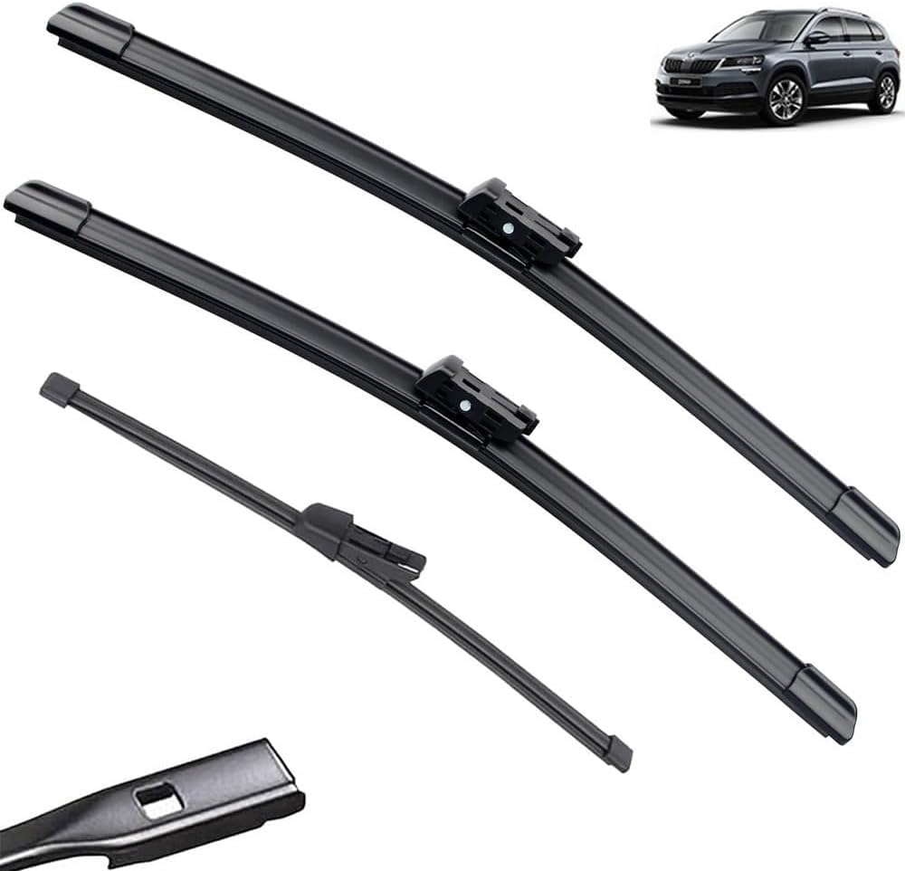 MadongJ Windshield Windscreen Wiper Blades for Skoda Karoq NU7 SE SE 2017 2018 2019 2020 2021 2022 2023, Replacement Blades All-Weather Performance Streak-Free Windshield Wipers