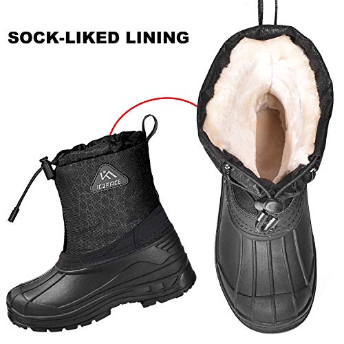 ICEFACE Toddler/Little Kids/Big Kids Winter Snow Boots for Boys Girls Toddler, Waterproof Insulated Snow Boots for Kids Boys Girls4