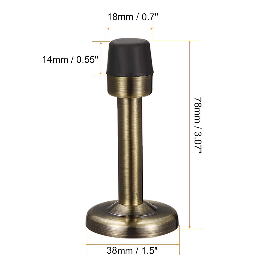 TA-VIGOR 2pcs 78mm Height Door Stopper Wall Mounted with Screws - Image 2