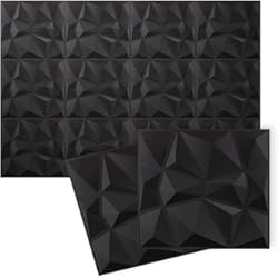 Panel Sándwich Madera Para Paredes Acepunch Nuevo 12 Piezas of Negro 30CM X 30CM Paneles de parojo 3D de PVC Impermeable con textura de diseño de diamante para decoración de interiores de oficina o estudio en casa AP1216