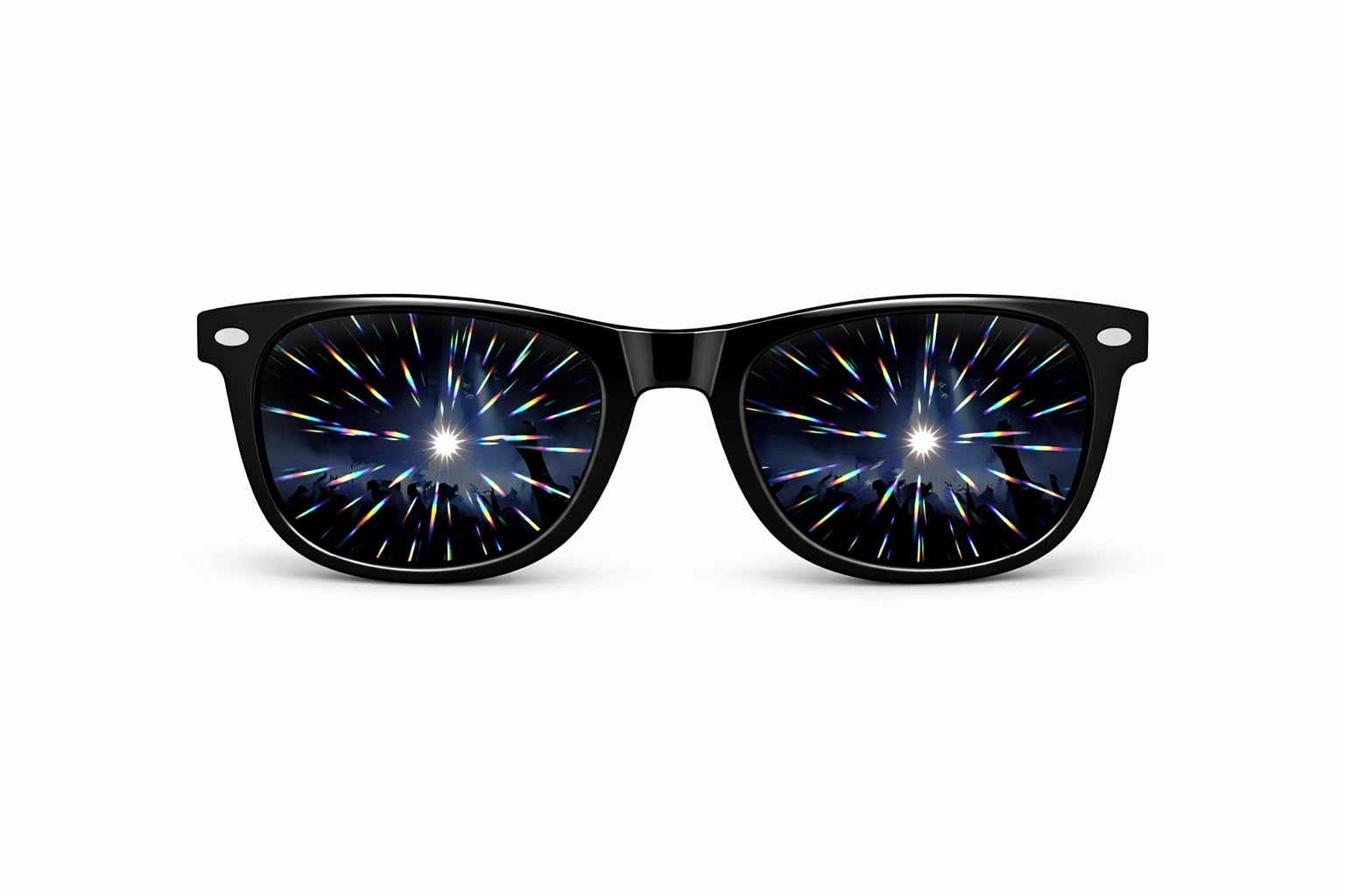 Rave Essentials Diffraction Glasses - Festival Eyewear with Light Effects | EDM Party Sunglasses (Nine-Hearted Birds)