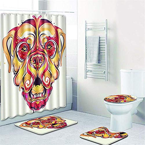 Lisay Lisay Cortina de Ducha Alfombrilla de Baño Asiento de Baño Hogar Cortina de Ducha Mat Cuatro Piezas Traje de Baño Alfombra de Baño Alfombrilla de Ducha Alfombrilla de Baño Almohadilla de Pie 180