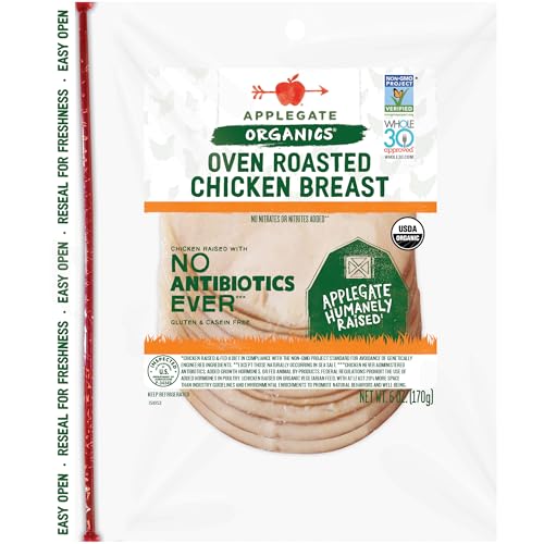 Applegate, Organic Oven Roasted Chicken Breast Sliced, 6oz