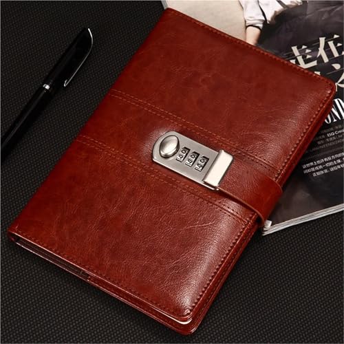 Journal intime avec cadenas à code secret - Carnet A5 rechargeable bleu