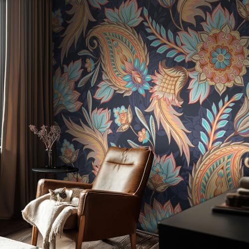 Vinilos florales para un salón acogedor: murales decorativos de 152x104 cm ideales 3