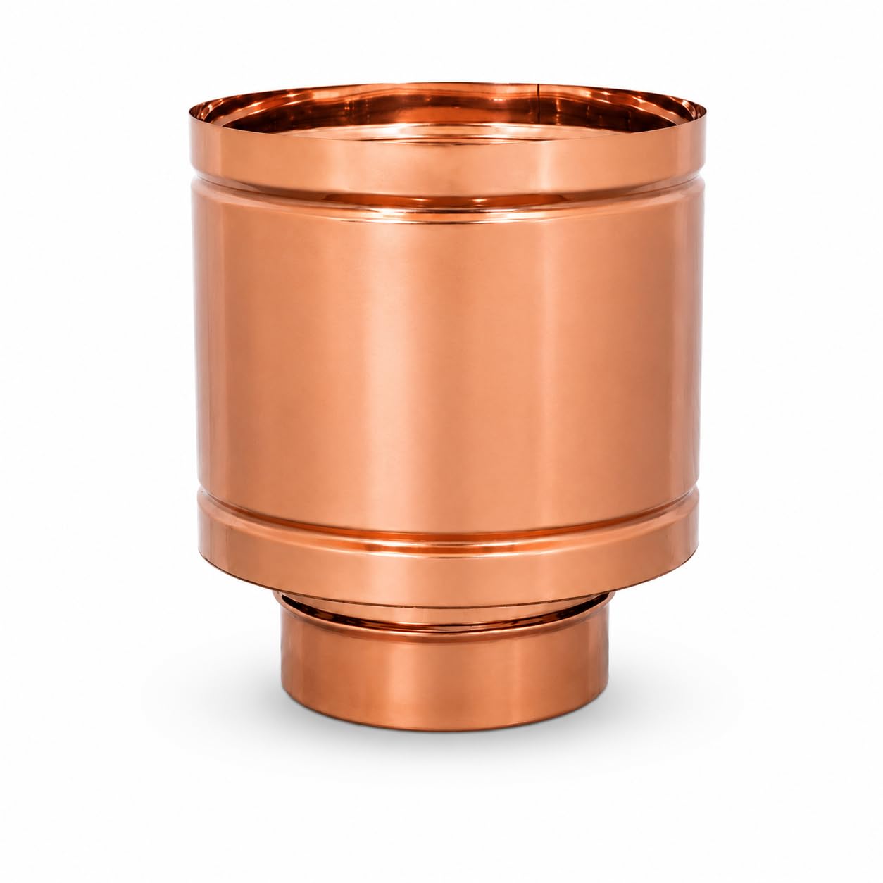 MAKA Comignolo Terminale a Botte Tondo, Cappello Camino Antipioggia in Lamiera Zincata 0,6 mm, per Espulsione Fumi Legna, Metano e Gasolio (Rame, Ø 80 mm)