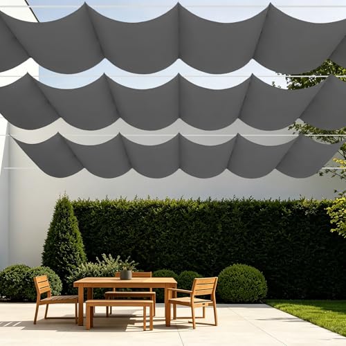 Voile ombrage résistant à l'eau avec oeillets toile rétractable grise balcon - 2