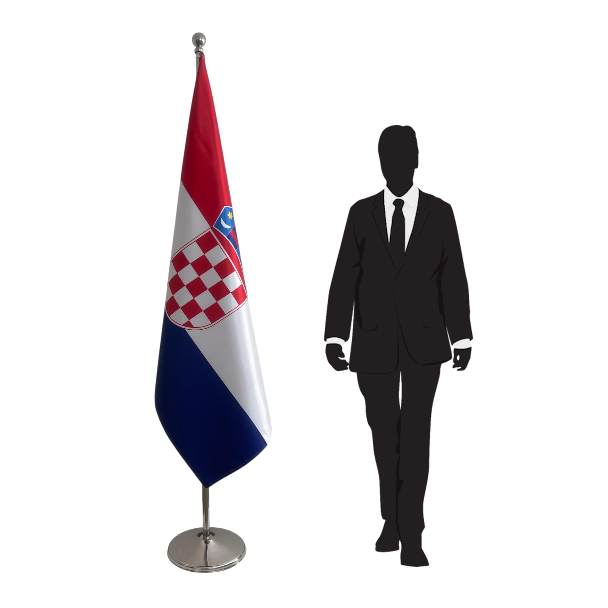 Drapeau Croatie avec pied et mât installé dans le hall d'une université Code CN2-HR - 8