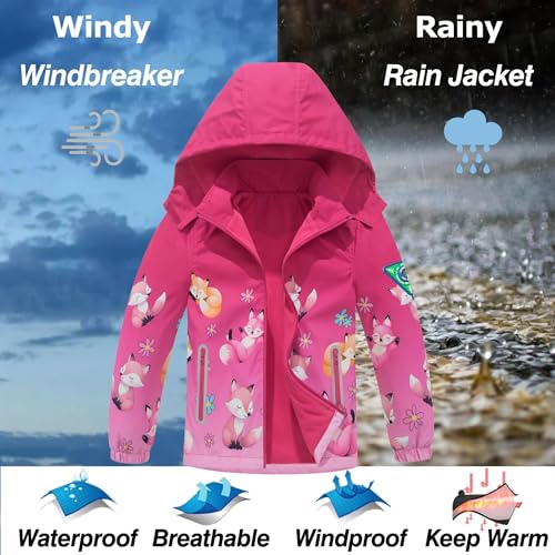 Image of Waterproof Kids Rain Jackets With Hood,Lightweight Toddler Raincoat For Boys Girls,Kids Clothes Windbreaker Jacket