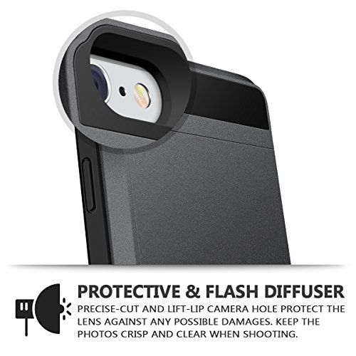 Vofolen Upgraded Case For Iphone 6S Plus Case Iphone 6 Plus Wallet Card Holder Slot Dual Layer Armor Hybrid Bumper Cover Anti-Scratch Shockproof Protective Shell For Iphone 6S Plus 6 Plus Matte Grey #TOP4