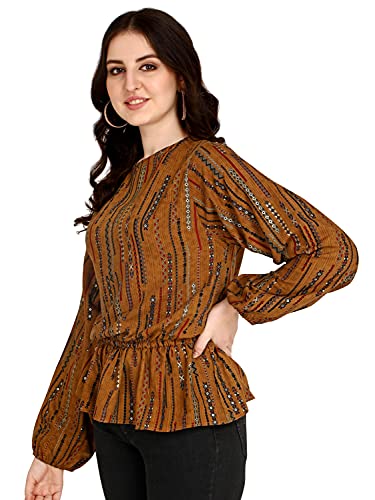 Image of DHRUVI TRENDZ Women's Cotton Regular Fit Top