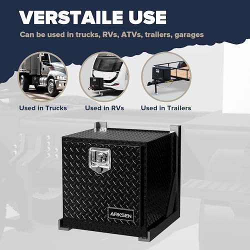 image for ARKSEN 18 Inch Heavy Duty Aluminum Diamond Plate Tool Underbody Box, W