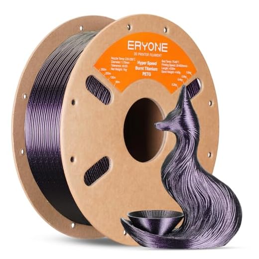 ERYONE High Speed PETG Filament 1.75mm Burnt Titanium,3D Printer Filament 1.75mm ±0.03mm, Max 600mm/s Fast Printing, Changing Colors with Light and Angle 1kg (2.2lbs), Rose Red
