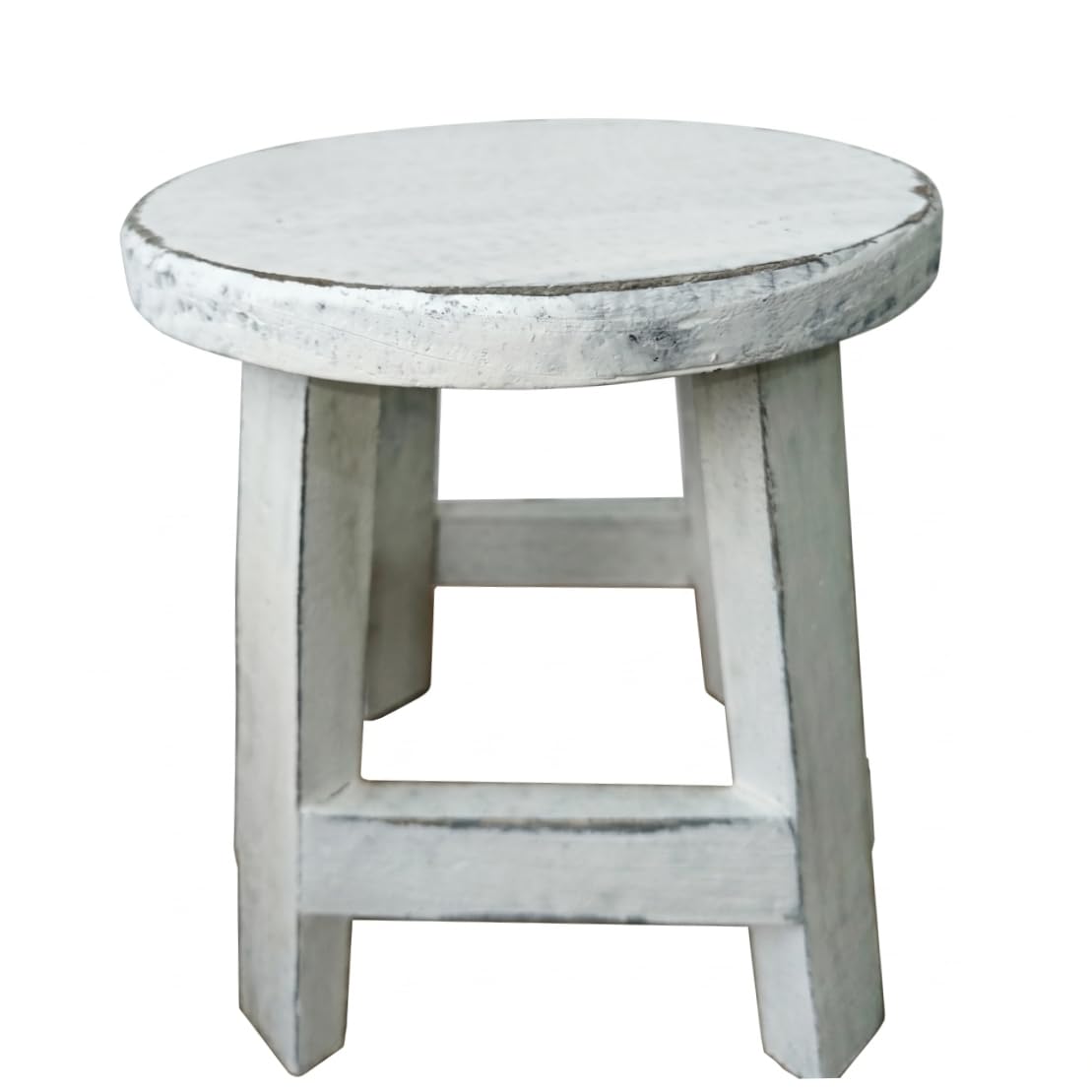 6.50" D X 7.09" H Wooden Stool, Multipurpose Plant Stand Wood for Indoor Outdoor Flower Pot Holder, Small Seat for Garden, Patio, Home Decor, White โ image 1