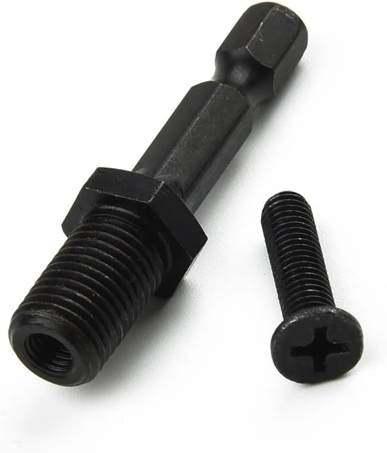 1/4 Hex Shank Adapter with 3/8"-24UNF Male Thread for Drill Bit Chuck - Durable Impact Drill Adapter, 70×42mm