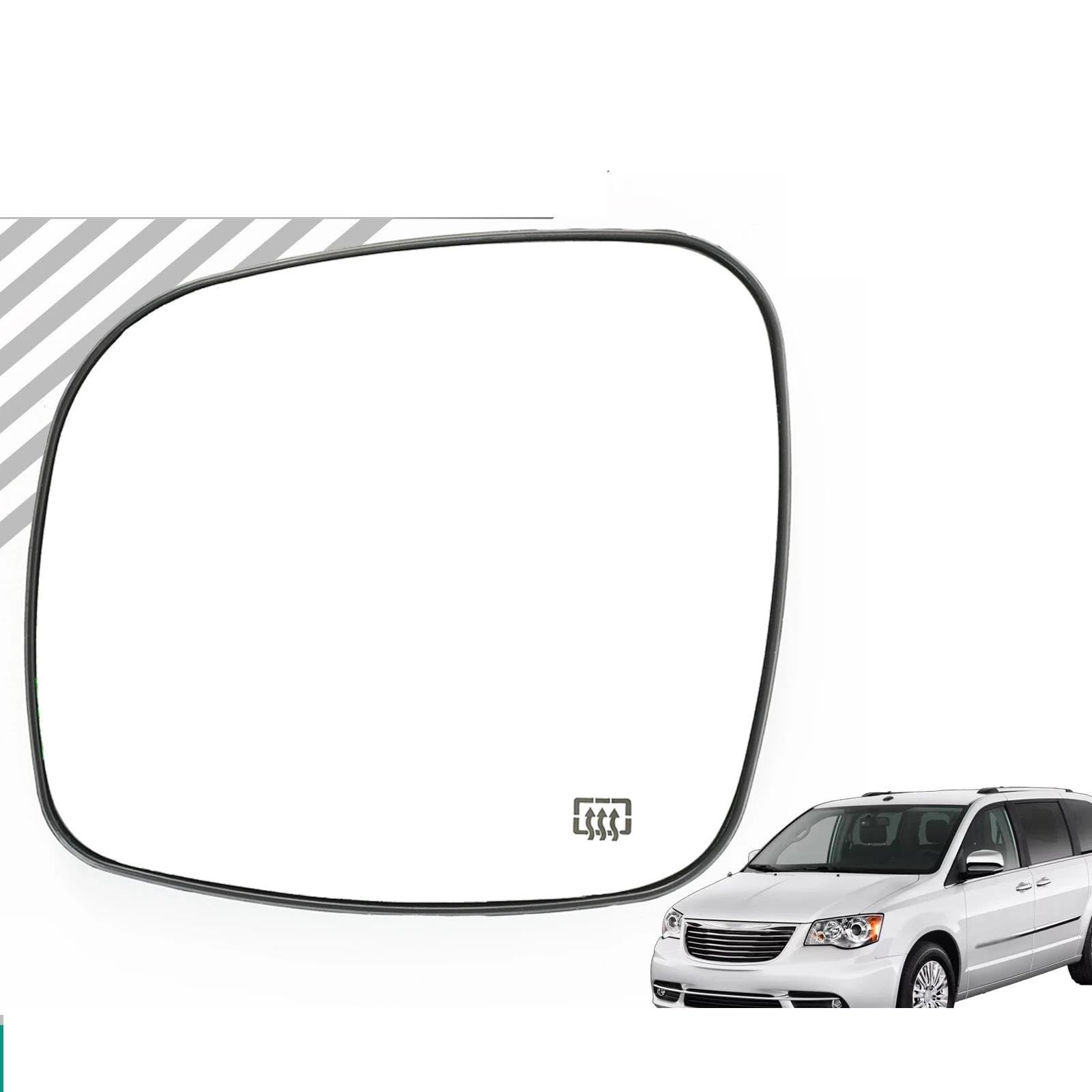 Verre de rétroviseur de porte battante Rétroviseur Extérieur Chauffant Pour Chrysler Pour Town Pour Country LX S Touring L (2008-2016) Lentilles Stationnement Auxiliaires Miroir convexe(1 paire)
