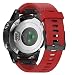 ANCOOL for Garmin Fenix 5S Band 20mm Width Easy Fit Soft Silicone Watch Band With Black Color Metal Buckle for Fenix 5S - Red