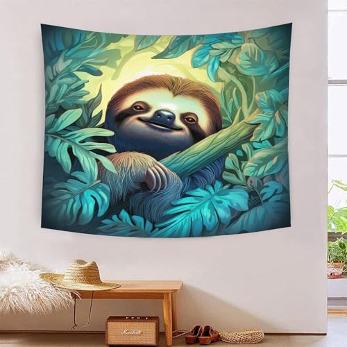 Tapisserie paresseux 3D pour masquer un mur nu et personnaliser un dortoir