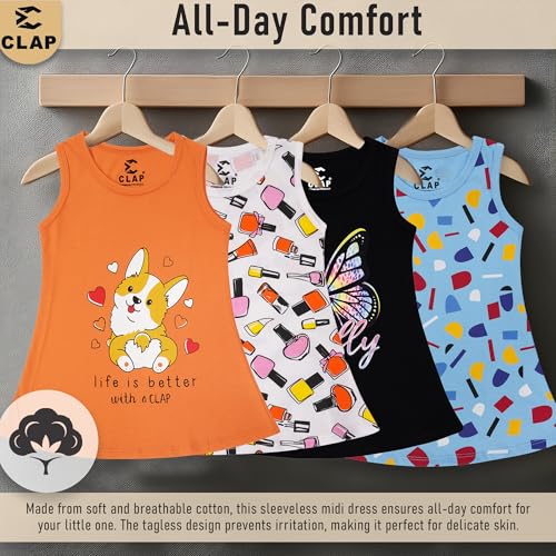 Image of CLAP Baby Girl's Midi Dress (Pack of 4)