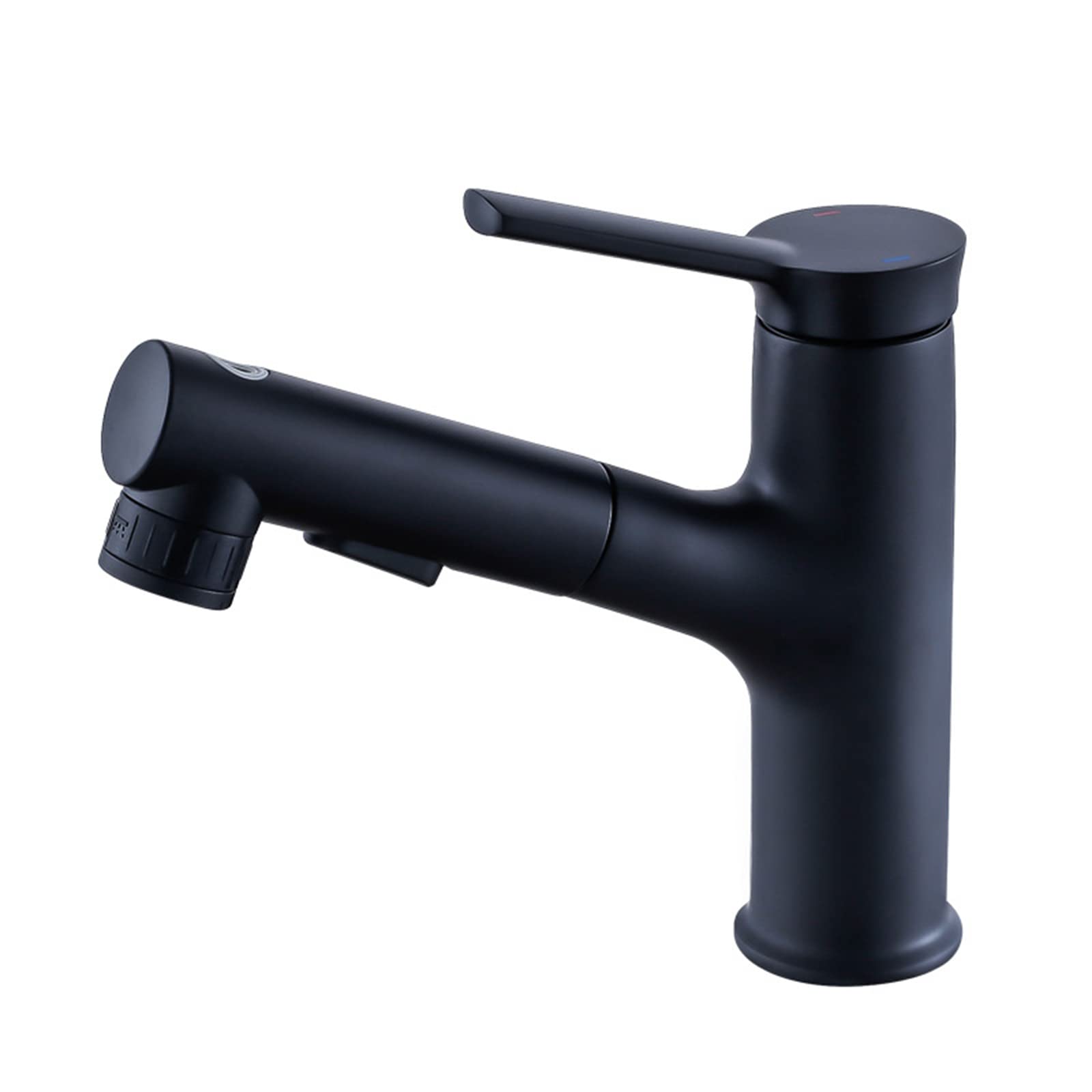 Robinet de lavabo de salle de bain mitigeur eau chaude et froide avec douchette extractible laiton