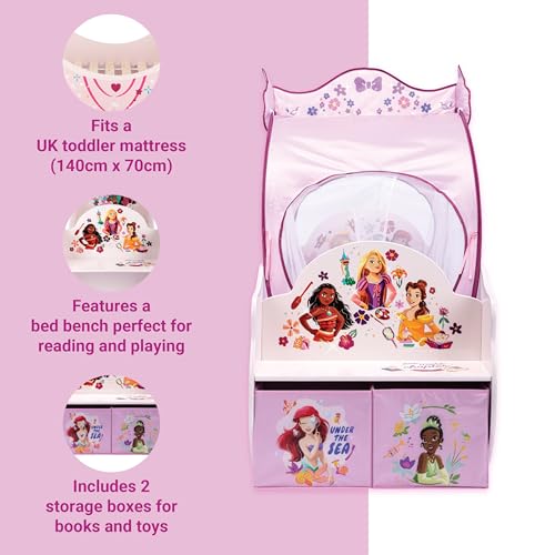 Disney Princesses Kutschenbett mit Stauraum und Baldachin Home