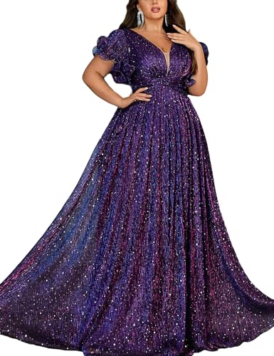 VOUIAO Women Plus Size Wedding Guest Summer Long Prom Dress A Line Elegant Formal Evening Party...