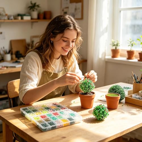 Kit de plantas con cuentas para crear macetas artificiales decorativas en casa 2