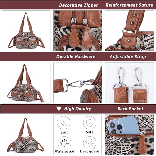 Image of Angel Kiss Hobo Crossbody Purses for Women Shoulder Bag Multipocket Soft Hobo Purses Removable Strap Leather Handbags