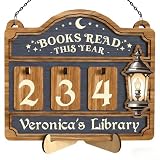 Nrubweal Wooden Book Counter Sign BOOKS READ THIS YEAR