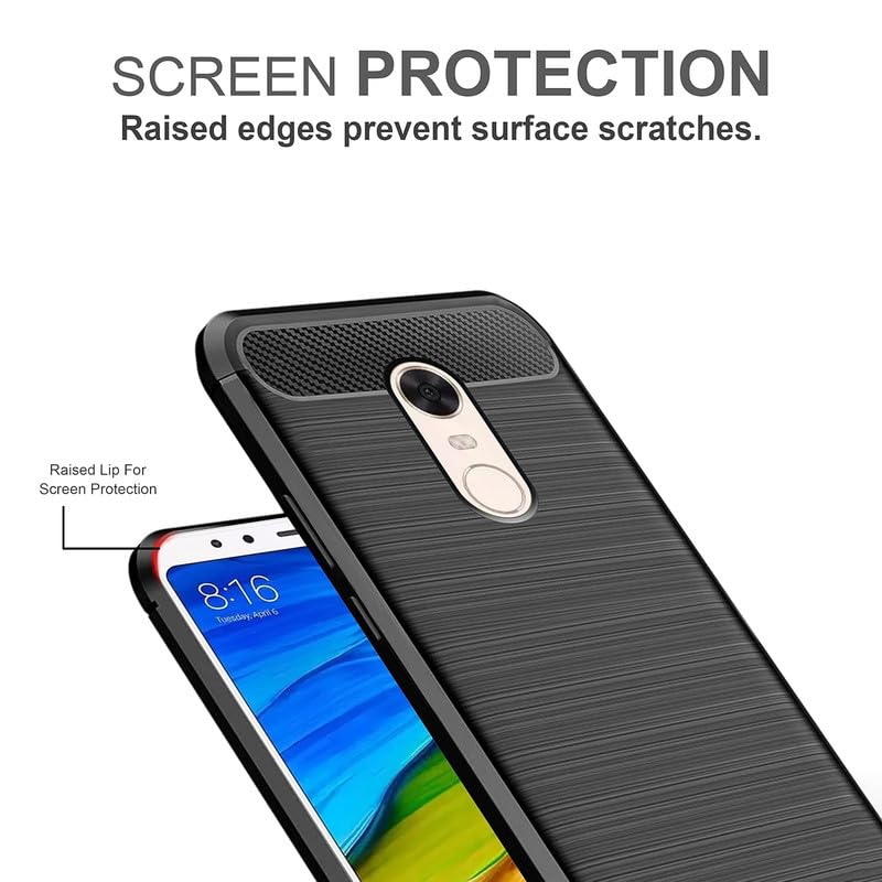 Image of Hybrid Carbon Fiber Back Case for Mi Redmi 5 (Black)