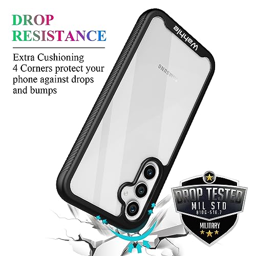 wahhle Compatible with Samsung Galaxy S24 FE Case, Built in Screen Protector Full Body Shockproof Slim Fit Bumper Protective Phone Cover for Galaxy S24 FE 5G Men Women-Black/Clear by wahhle - Used condition - Image 2