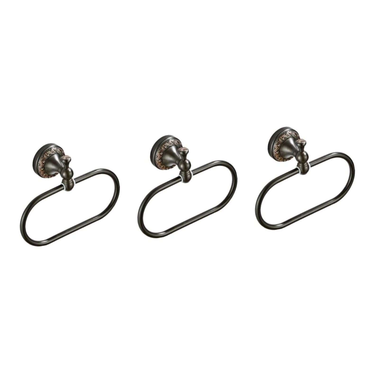 Portasciugamani ad anello per il bagno Portasciugamani ad anello in bronzo Portasciugamani ad anello in rame Portasciugamani ad anello Portasciugamani ad anello da parete,Nero,3