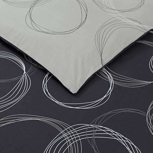 Funda nórdica gris Lenny de 240x220 cm con dos fundas de almohada de algodón 6