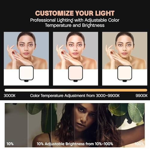 Image of TG-X100 LED Video Light for Phone, Camera, Laptop, Meeting, Photography, and Lighting, with Clip & Type C, Dimmable & Rechargeable for Selfie Stick Tripod, 2000mAh, 4.5W