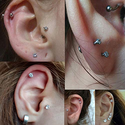 Ear Nose Piercing Kit 36Pcs - WZPB Professional Body Piercing Kit Surgical Steel Piercing Needles 16G,18G,20G Piercing Clamps Piercing Jewelry Belly Tongue Nose Body Piercing Tools - Thumbnail 4