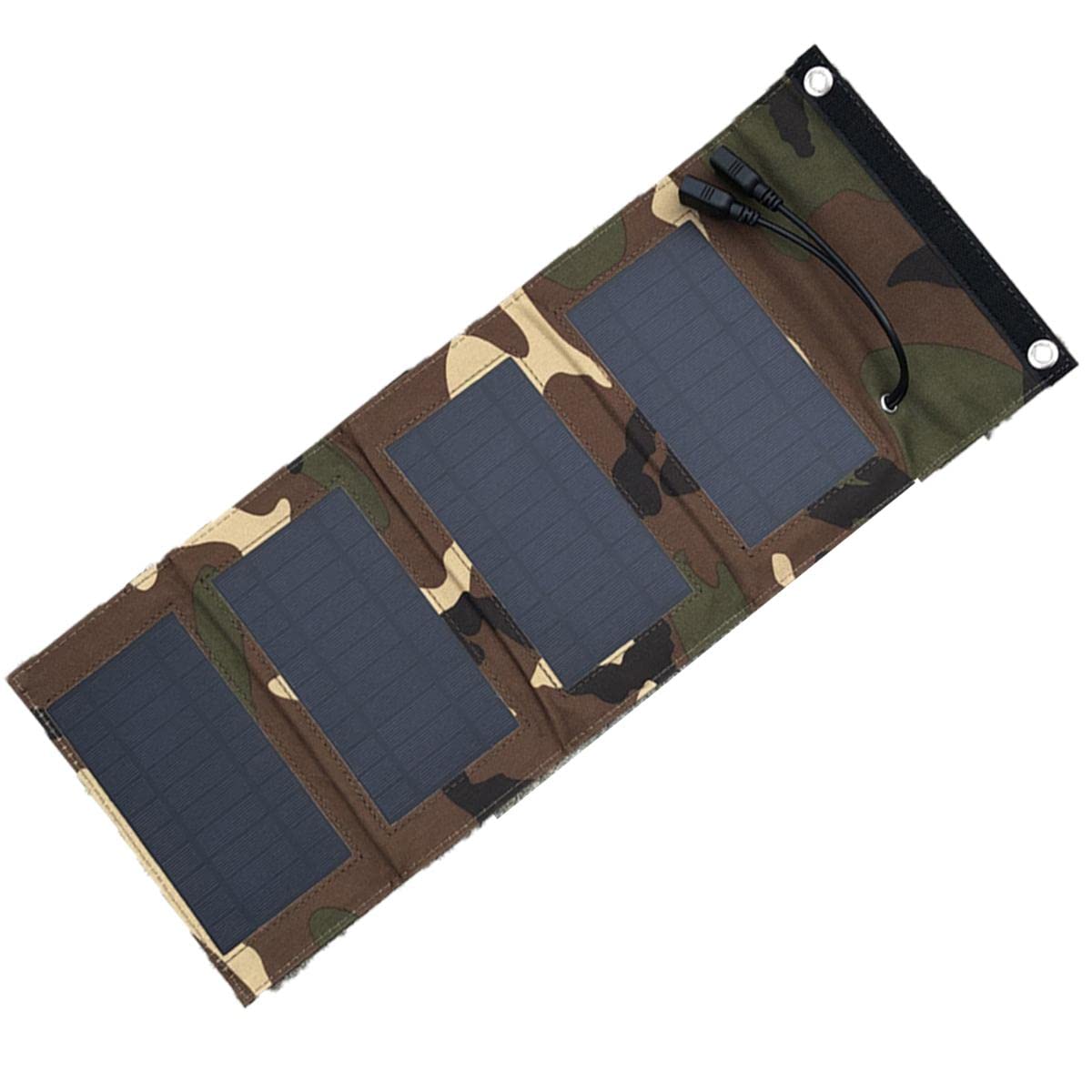 Caricatore Solare 7W, Pannello Solare Pieghevole, Pad Caricabatterie Solare Regolato 5V Incorporato Compatibile con Fotocamera Tablet Smartphone, Adatto per Campeggio da Viaggio All'aperto,Verde