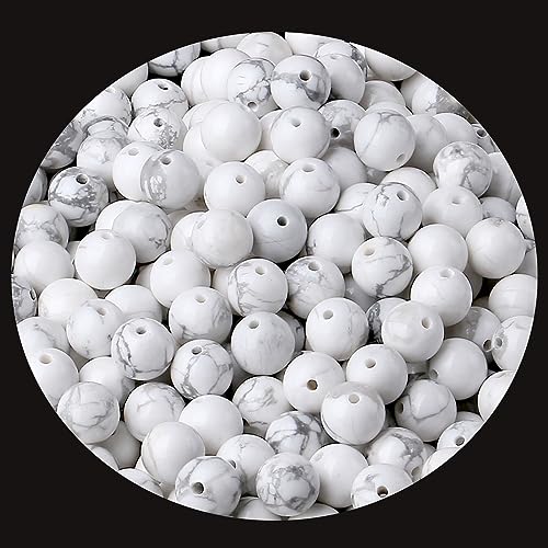 XIANNVXI 8mm Round Loose White Beads for Crafting Turquoise Crystal Beads for Jewelry Making for Bracelet Making 47Pcs - Image 2