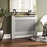 Vida Designs Arlington-Funda para radiador (Tablero de Densidad Media, Acabado en Madera, tamaño Mediano), Gris, Medium