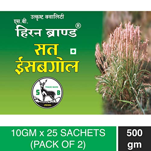 Image of Sat Isabgol Psyllium Husk HIRAN Brand 10g x 25 Sachets (Pack of 2)